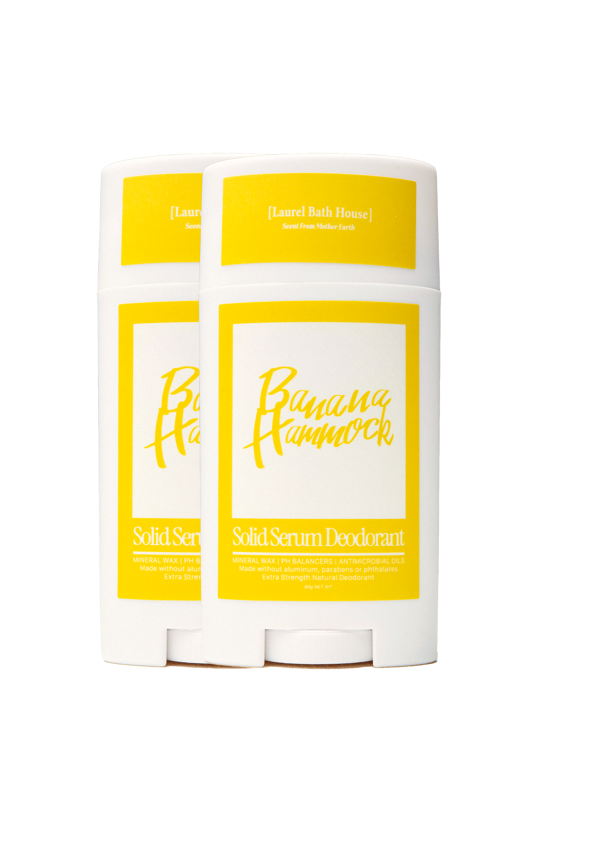 2-Pack Banana Hammock Deo by Laurel Bath House – coconut, bergamot & teak scent