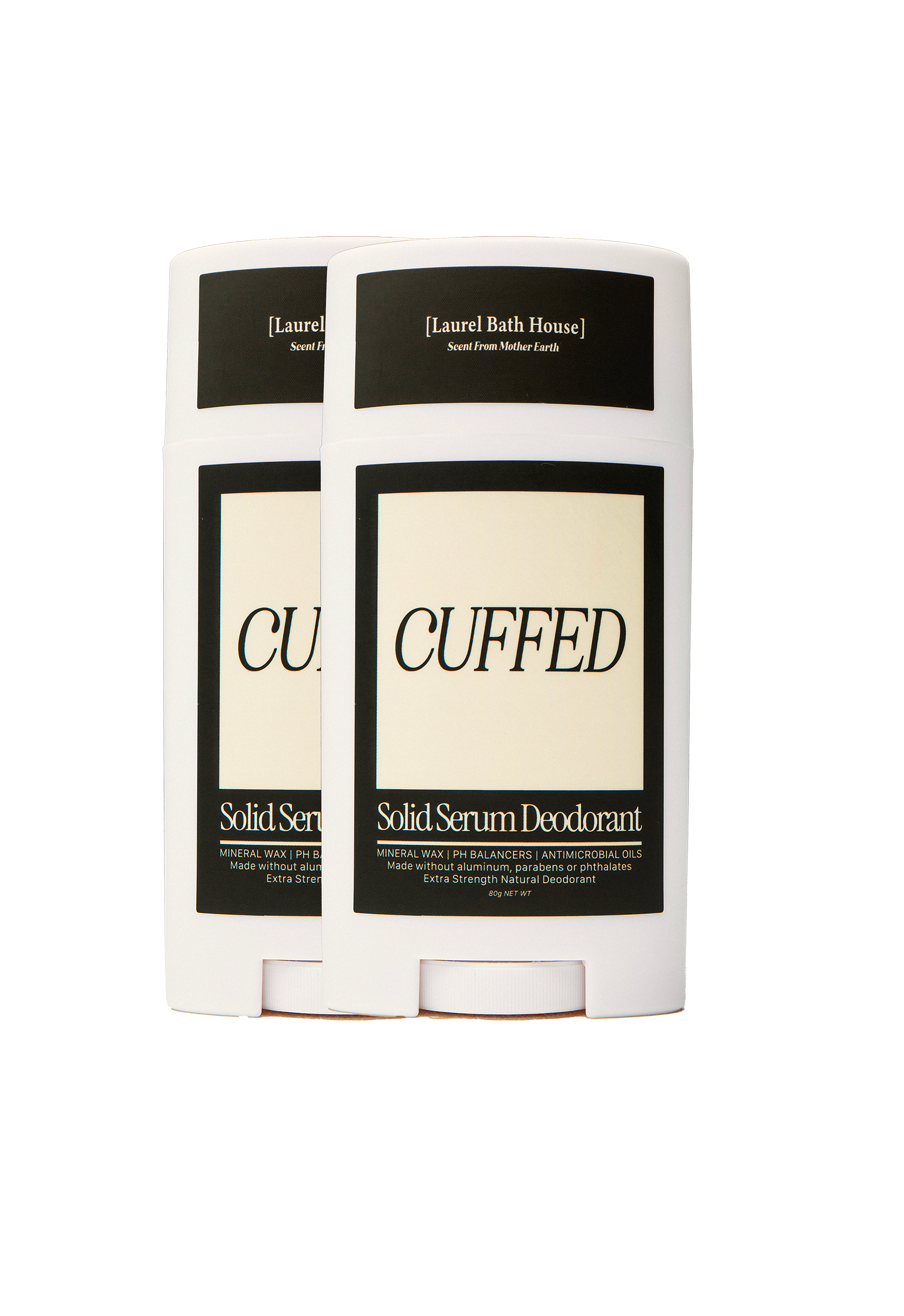 2-Pack Cuffed Deo by Laurel Bath House – leather, tobacco & raspberry scent