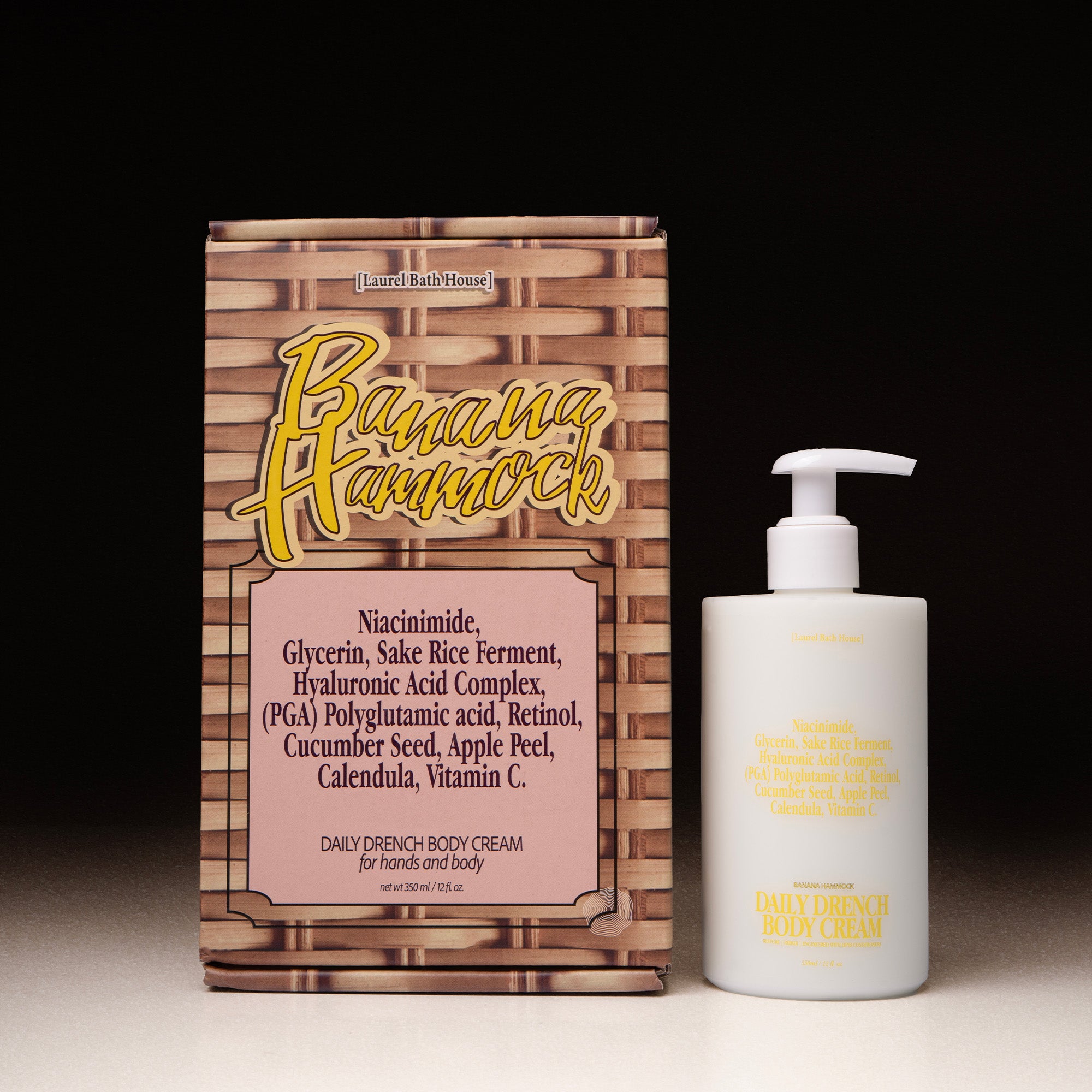 Daily Drench Body Cream Banana Hammock by Laurel Bath House – coconut, bergamot & teak scent