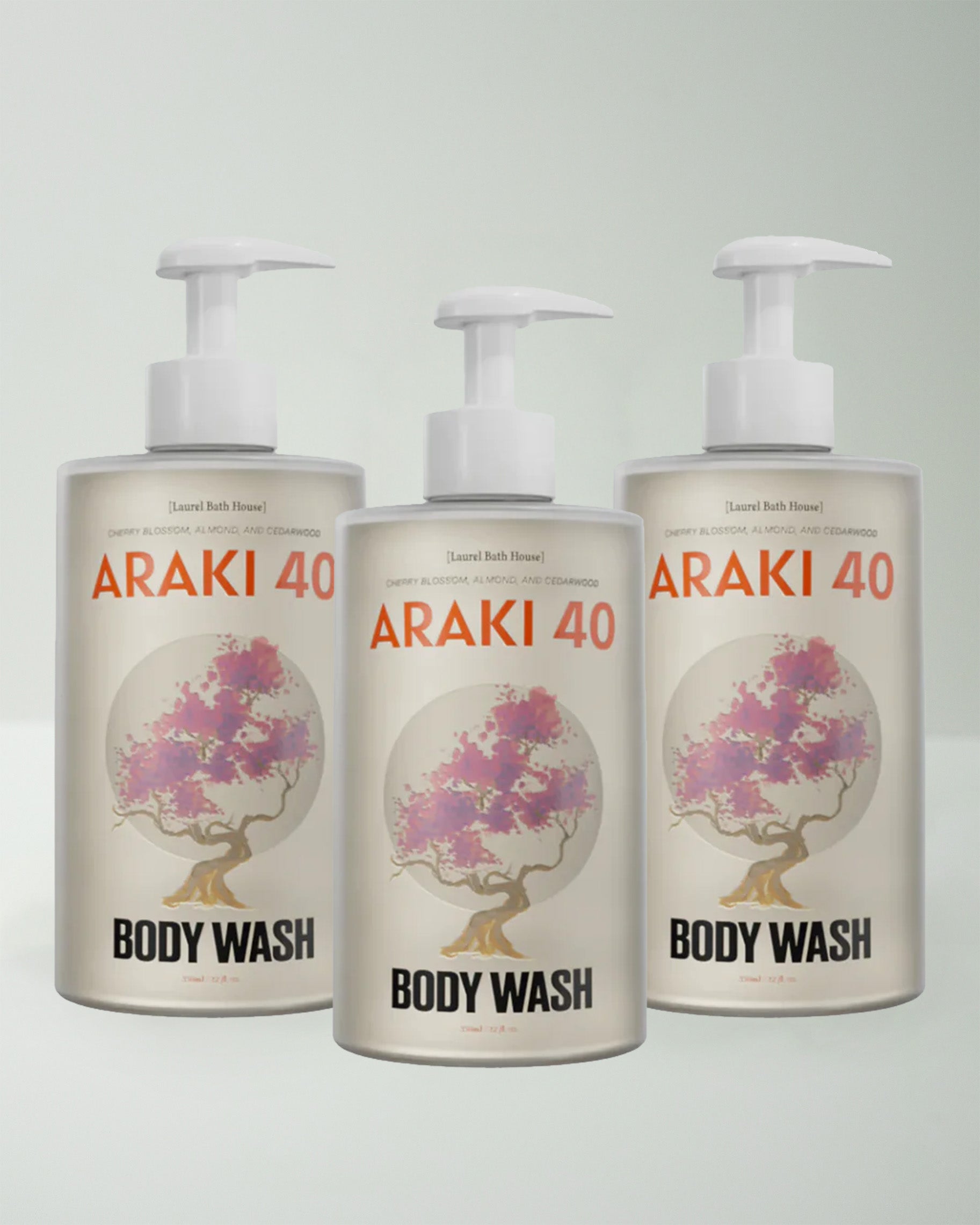 3-Pack Araki 40 by Laurel Bath House – cherry blossom, almond & cedarwood scent