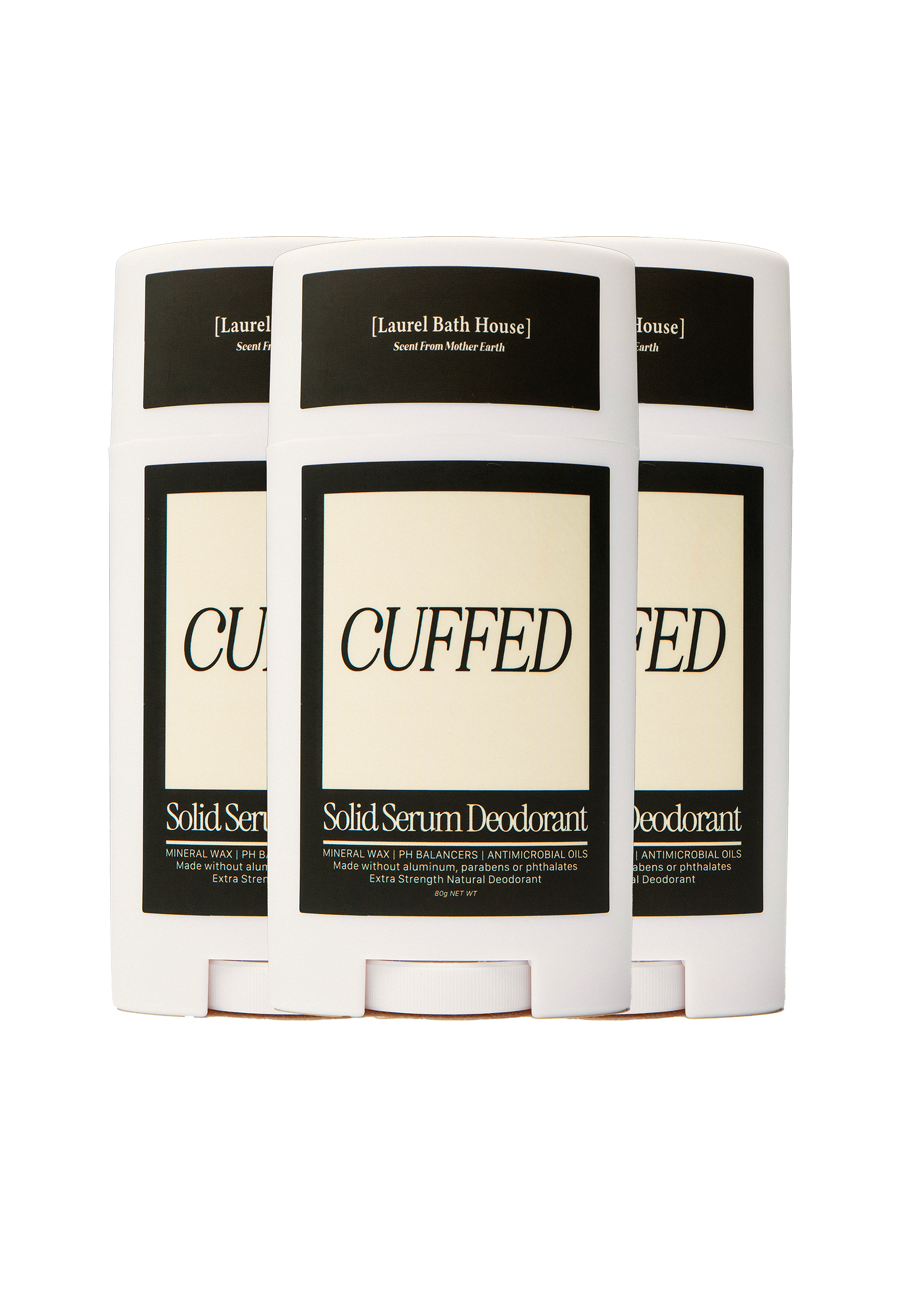 3-Pack Cuffed Deo by Laurel Bath House – leather, tobacco & raspberry scent