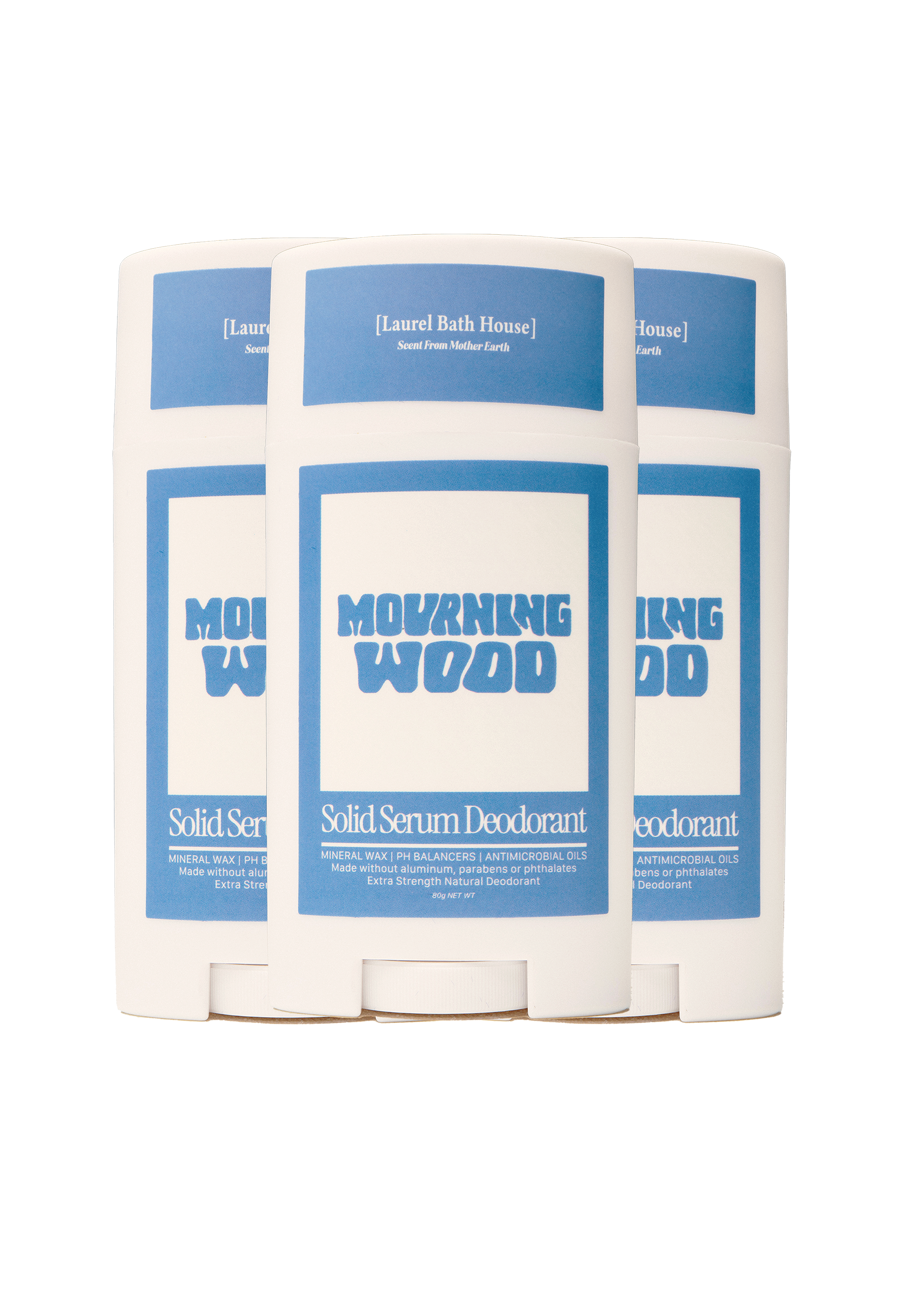 3-Pack Mourning Wood Deo by Laurel Bath House – oud, black rose & cedar scent