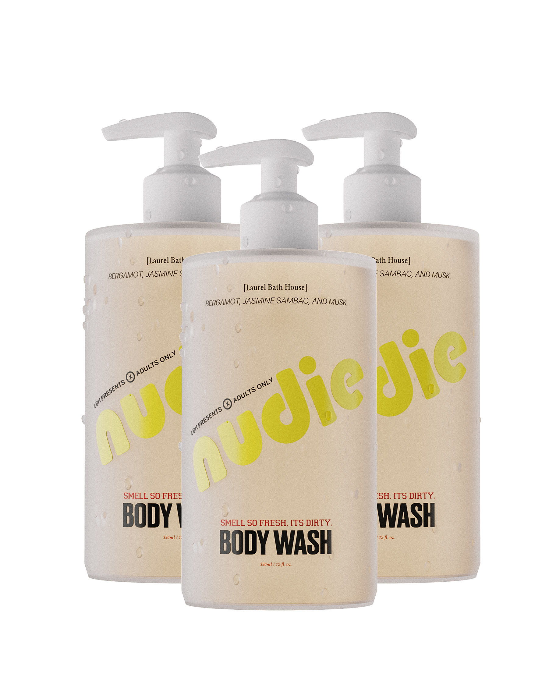 3-Pack Nudie by Laurel Bath House – bergamot, jasmine & musk scent