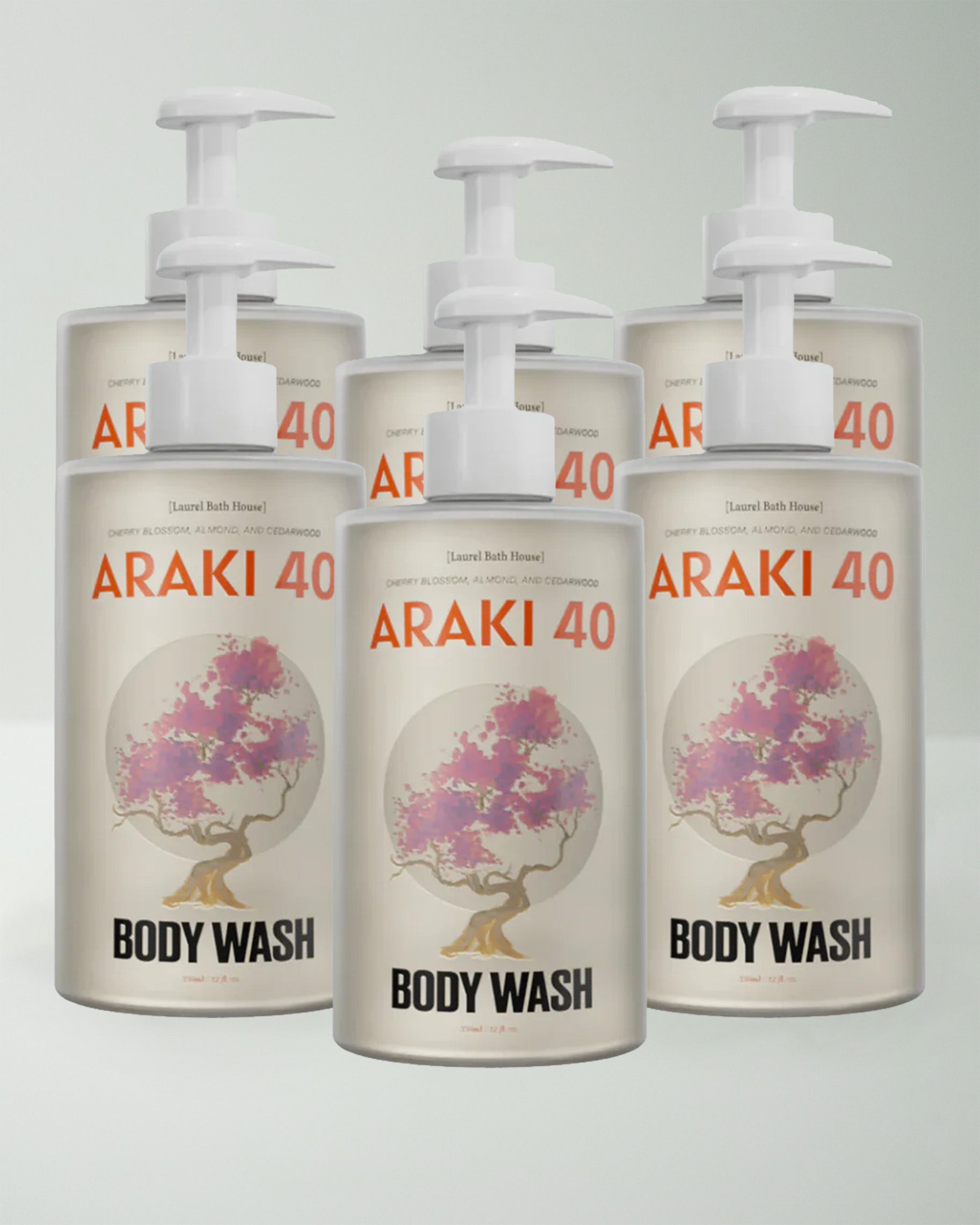 6-Pack Araki 40 by Laurel Bath House – cherry blossom, almond & cedarwood scent