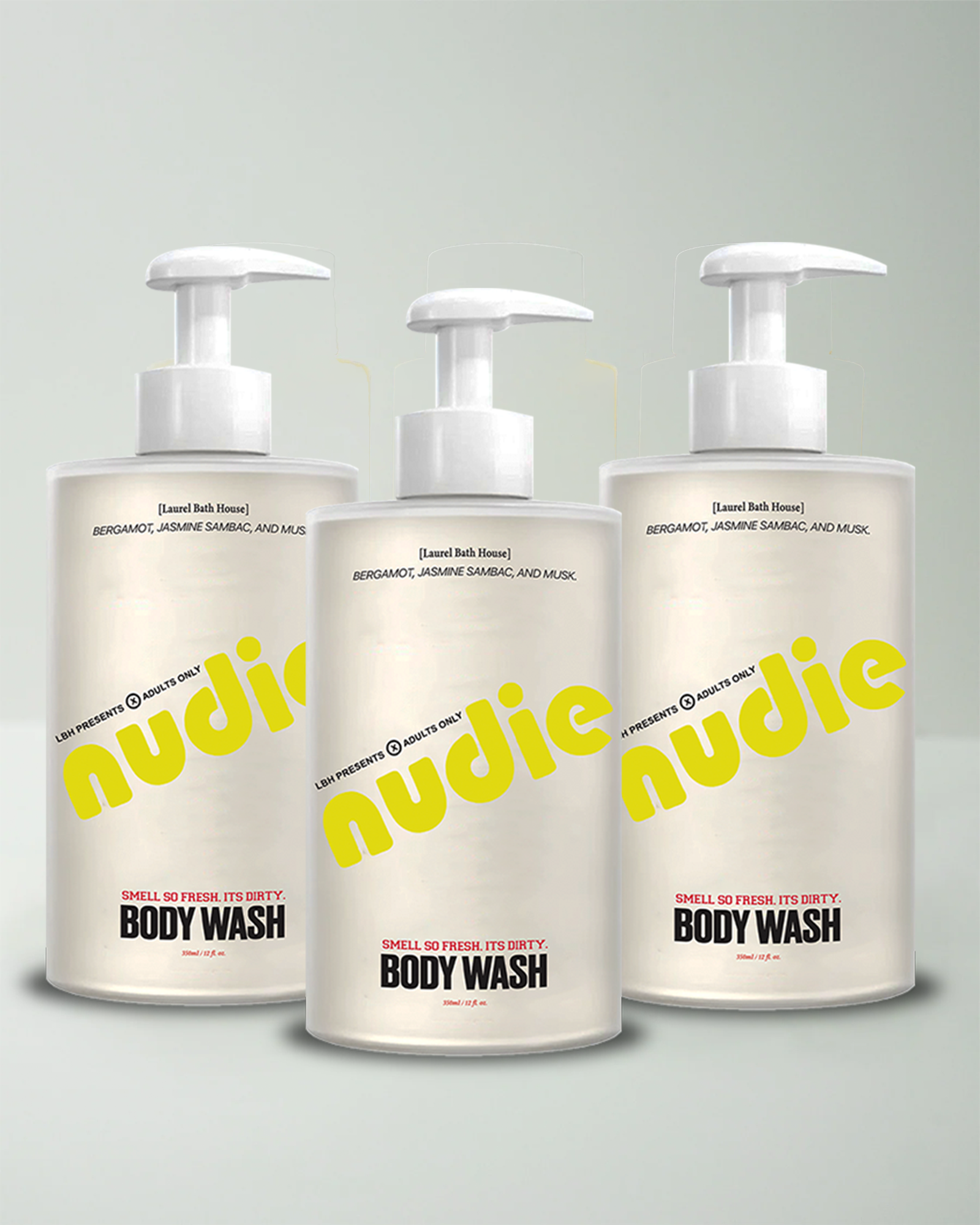 3-Pack Nudie by Laurel Bath House – bergamot, jasmine & musk scent